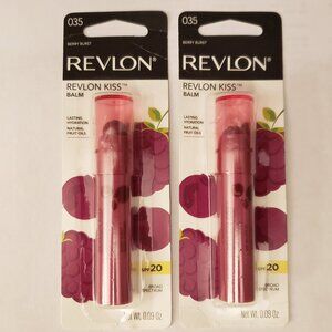 2-Pack Revlon Kiss Berry Burst Lip Balm Tube Stick 035 SPF 20 0.09 oz New